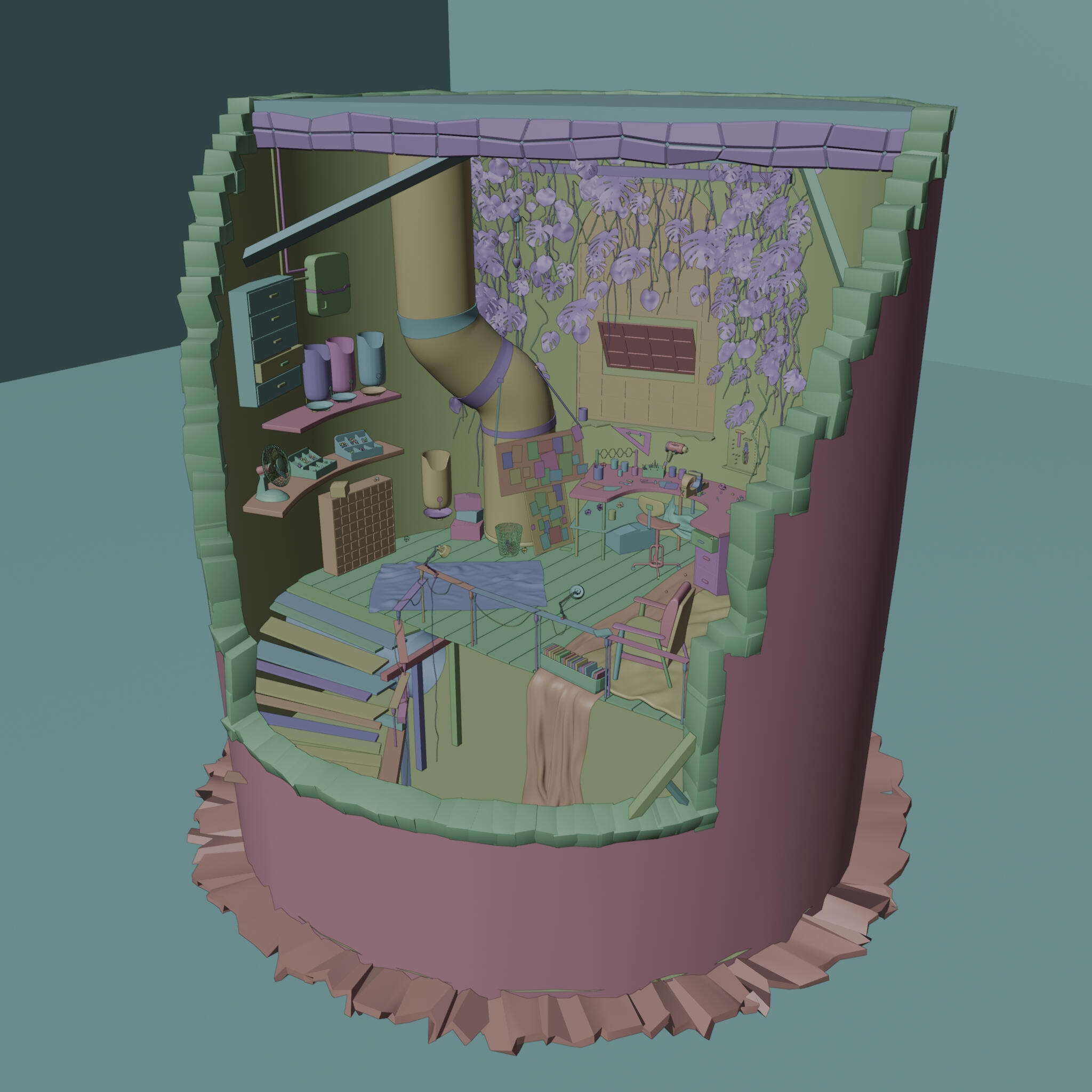 Project breakdown: Solid Mesh (color)