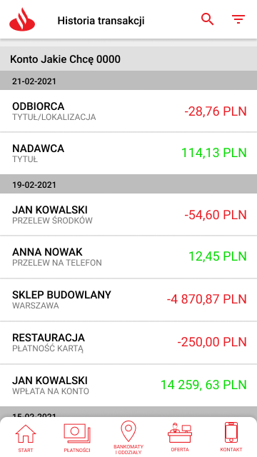 Transaction history Transaction history
